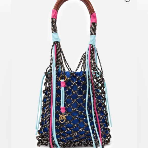 Pinko Handbags - Pinko | SOLD OUT | Medium Blue and Pink Woven Shoulder Bag